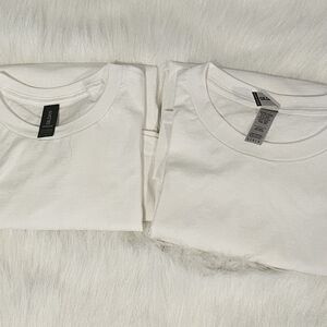 Bindle Of 2 Gildan White Cotton T-Shirt